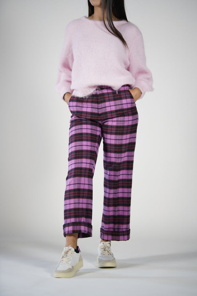 PANTA  RISVOLTO CECK