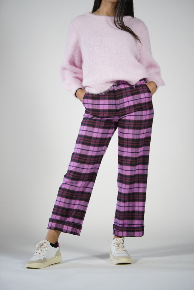 PANTA  RISVOLTO CECK