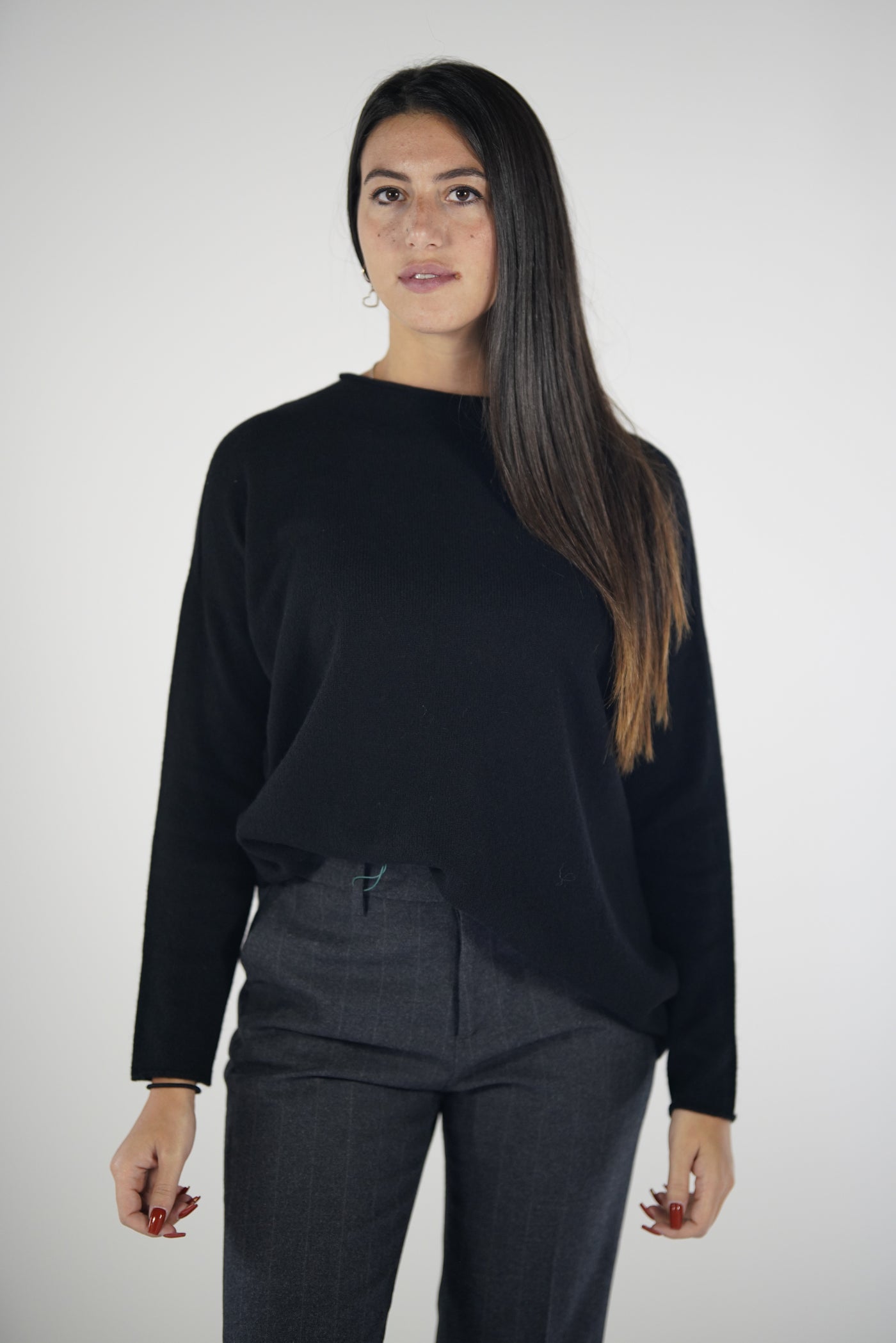 MAGLIA 100% CACHEMIRE OVER ROLLINO