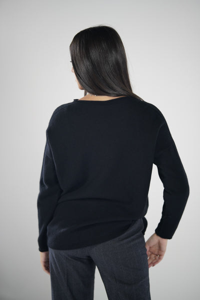 MAGLIA 100% CACHEMIRE OVER ROLLINO