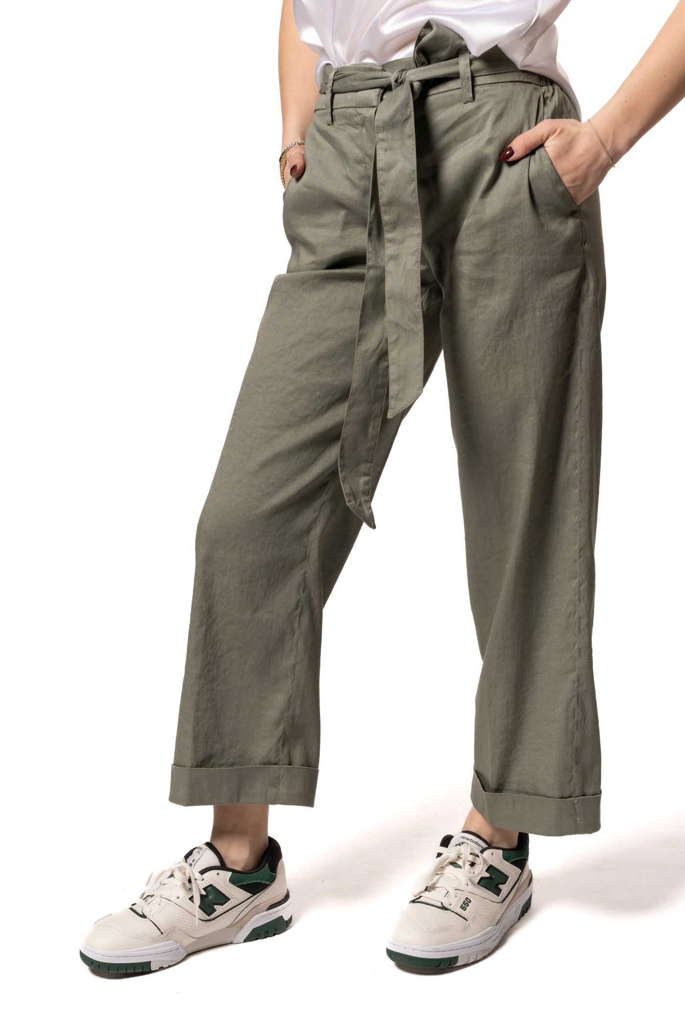 RE-HASH | PANTALONE LINO NELLY CINTURA