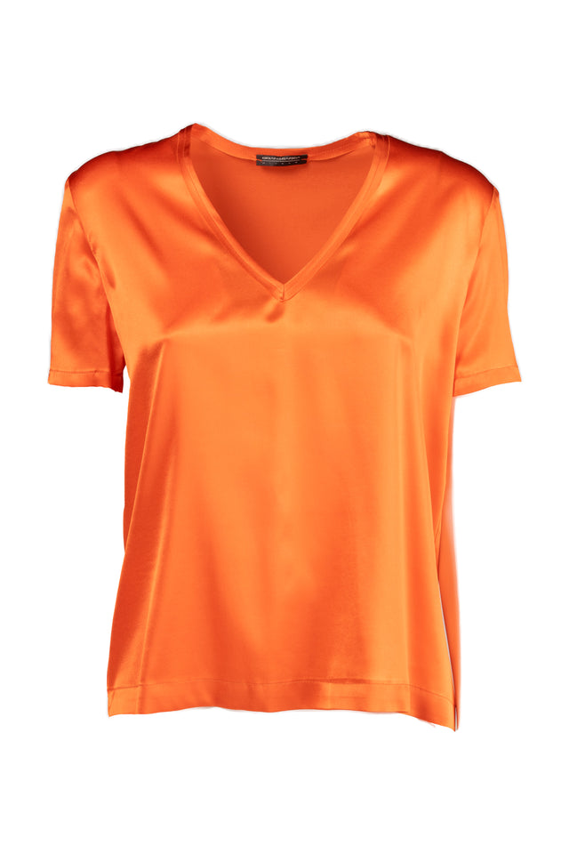 BRIAN&BARRY MILANO | T-SHIRT SCOLLO A V RASO SETA